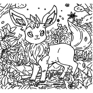 chibi leafeon coloring page