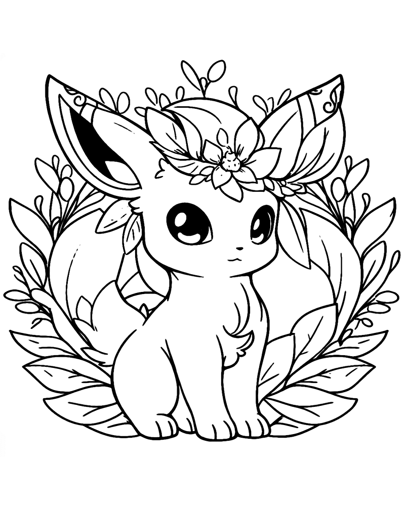 Glaceon Leafeon coloring page