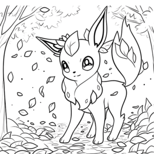 pokemon coloring pages leafeon