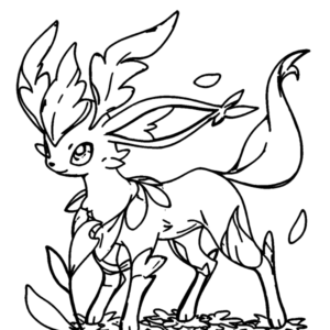 pokemon coloring pages printable leafeon