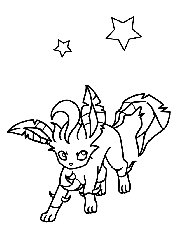Sweet Leafeon coloring pages