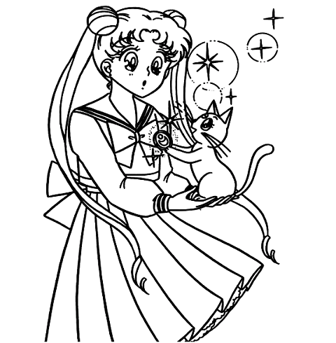 All sailor moon characters coloring page
