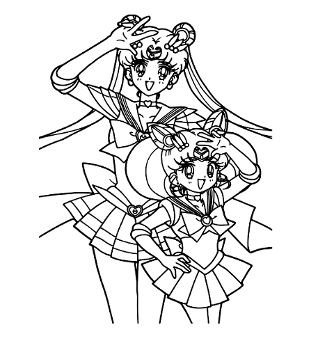 Chibi Sailor Moon drawing coloring pages