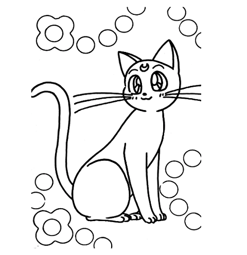 Sailor Moon Cat coloring pages