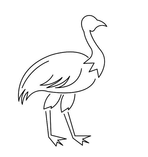 Emu Bird Outline