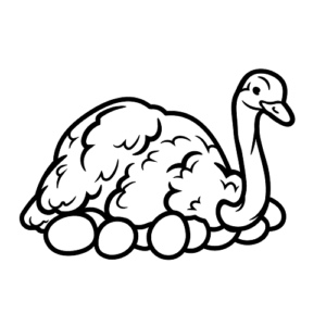 Emu with Eggs