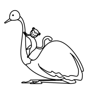 Emu with Monkey
