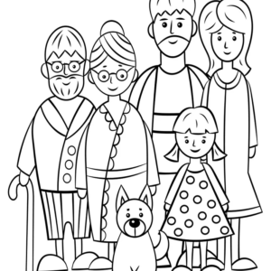 A Family Five and Dog