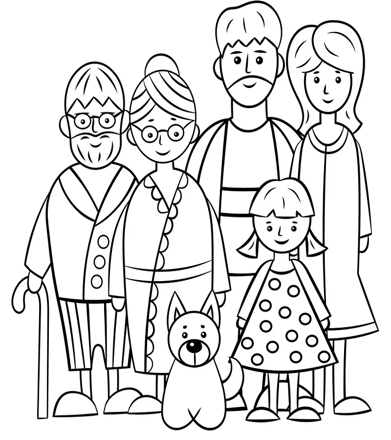 A Family Five and Dog