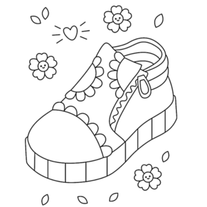 A funny shoe coloring page