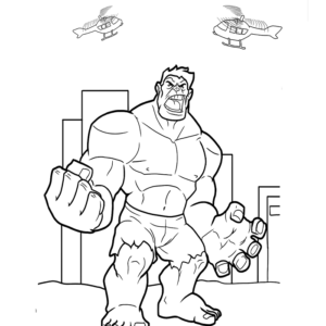 Angry Hulk coloring page