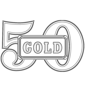 Anniversary 50 Years Gold Wedding