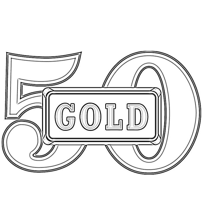 Anniversary 50 Years Gold Wedding