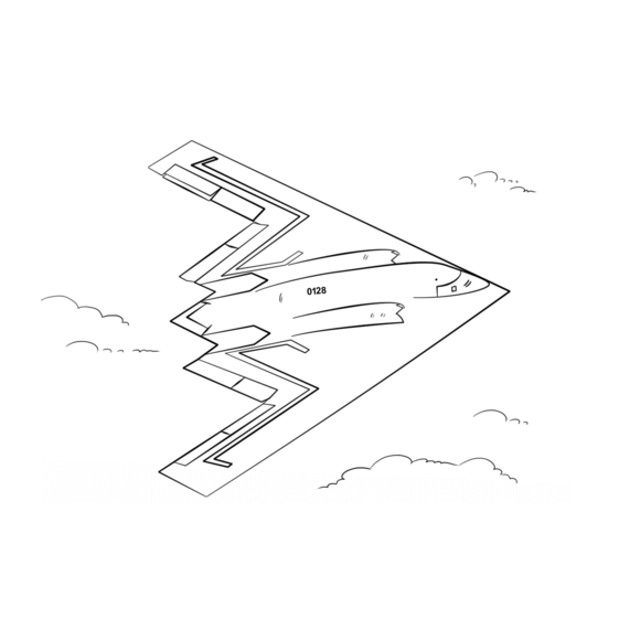 B-2 spirit coloring page