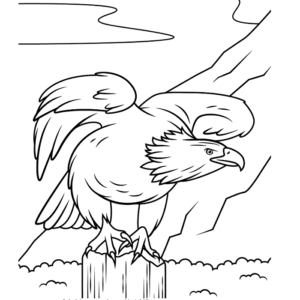 Bald Eagle Standing on Log