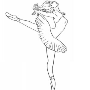 Ballerina Ballet Dancer Coloring Page To Print