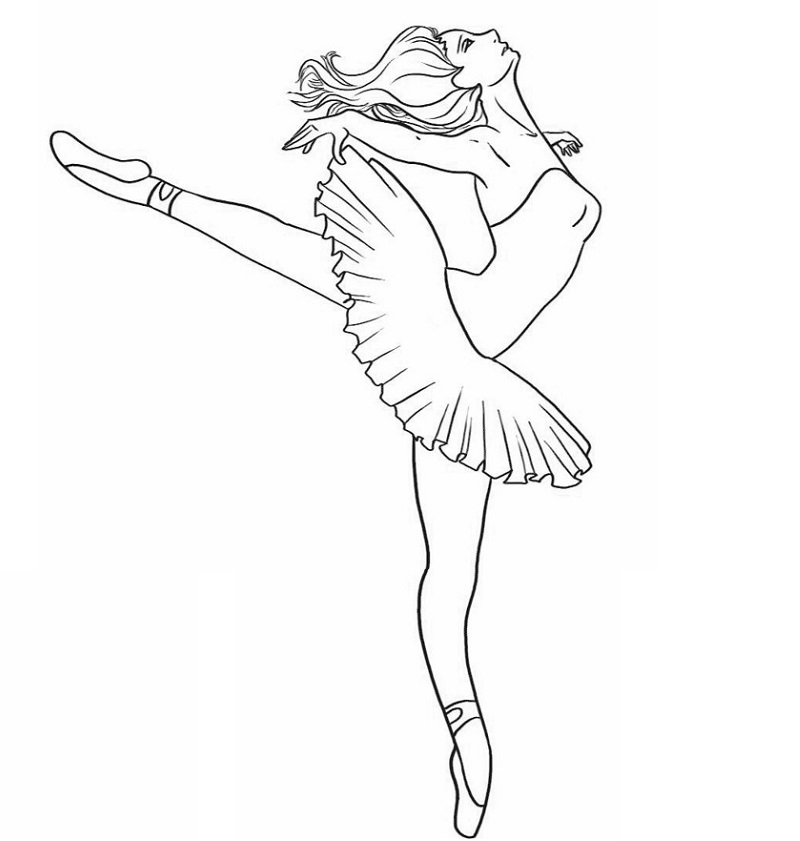 Ballerina Ballet Dancer Coloring Page To Print