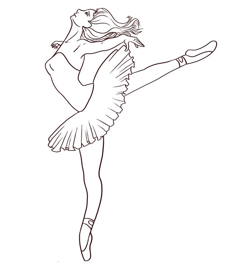 Ballerina Ballet Dancer Coloring Page