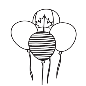 Balloons helium with Canadian Flag