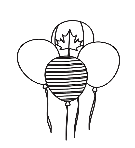 Balloons helium with Canadian Flag