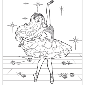Barbie Dacning Coloring Page