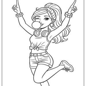 Barbie Dancing Coloring Page