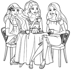 Barbie Drinks Tea with Friends
