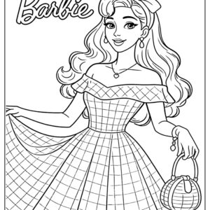 Barbie Elegant Dress Coloring Page