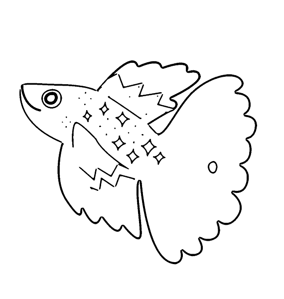 Betta Fish Simple Draw