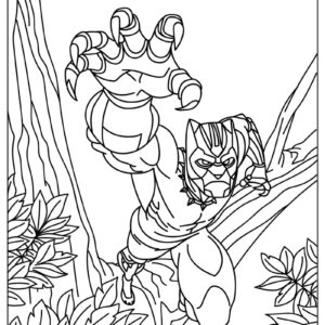 Black Panther Coloring Page Free Printable PDF