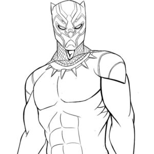 Black panther coloring page drawing easy