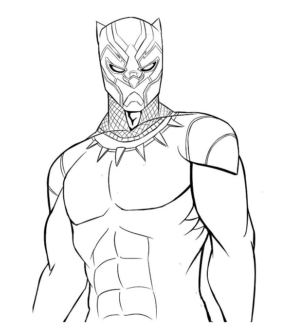 Black panther coloring page drawing easy