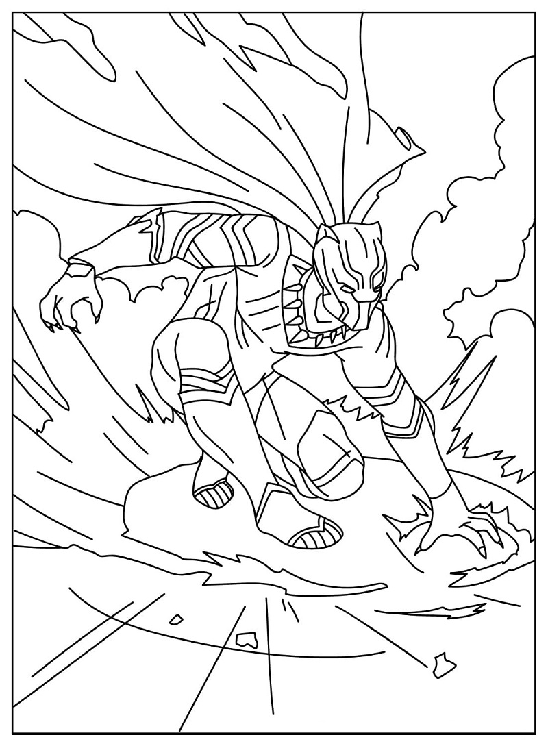 Black panther coloring page free download