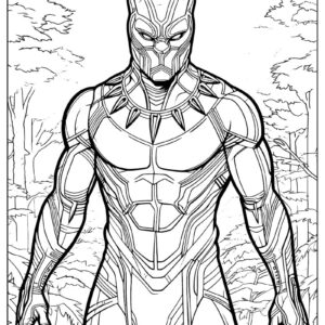 Black panther coloring sheet free printable