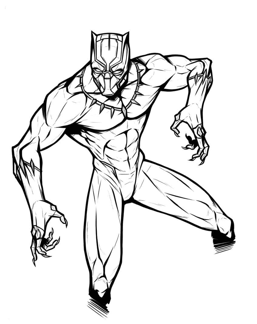 Black panther coloring sheet