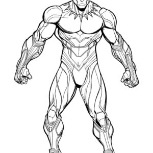 Black panther drawing easy full body
