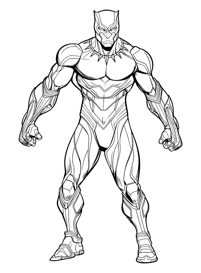 Black panther drawing easy full body