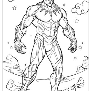 Black panther drawing for kids