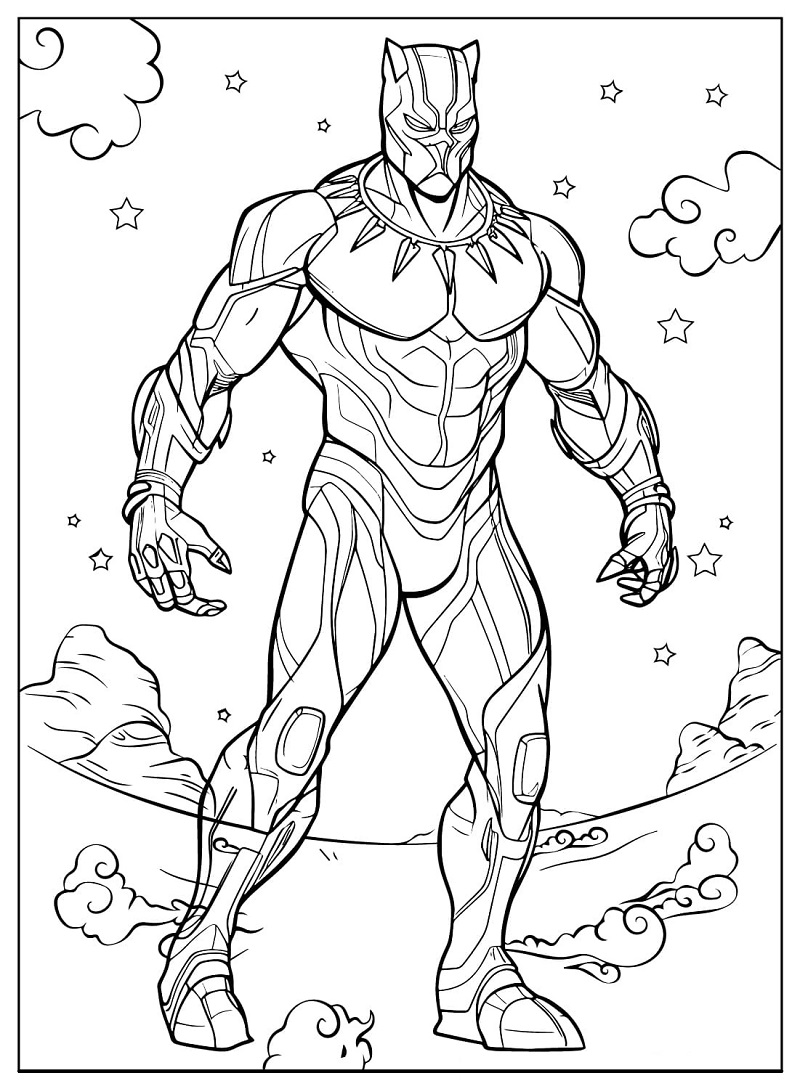 Black panther drawing for kids