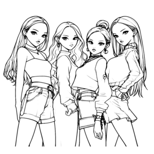 Blackpink drawing coloring pages