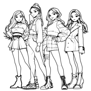 Blackpink group coloring pages