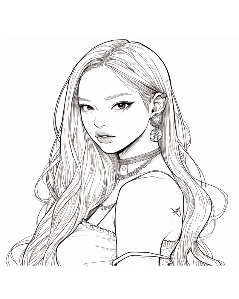 Blackpink jennie coloring pages