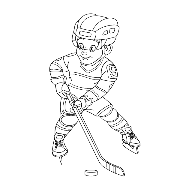 Boy Playing Hockey