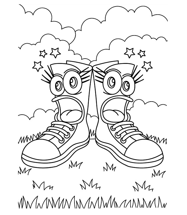 Cartoon Scared Shoes