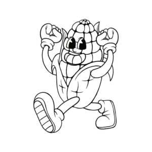Corn drawing cartoon