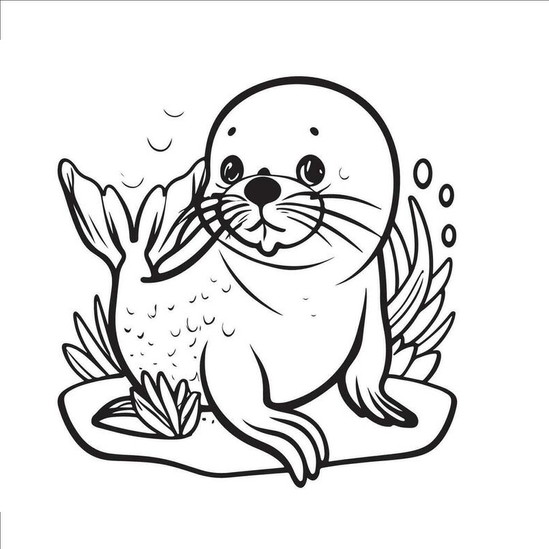 Cute seal drawing easy