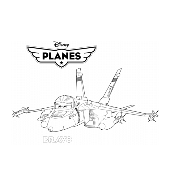 Disney Planes Jet Fighter Bravo coloring page