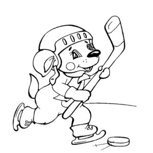 Dog Plays Hockey