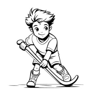 Easy Hockey coloring pages