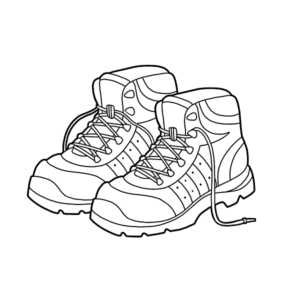 Easy shoes picture to color